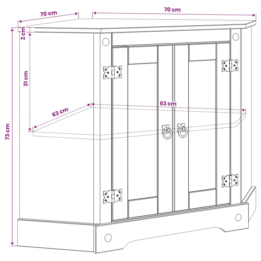 Aquarium Stand CORONA Wit 70 x 70 x 73 cm 300 kg