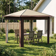 Partytent 2,6x2,6 m crème bruin