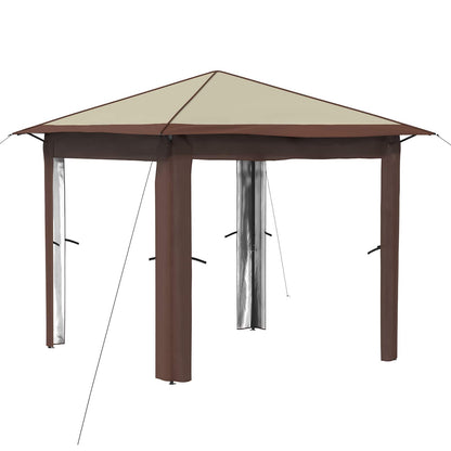 Gazebo zonder Zijwand 2,6 x 2,6 m Crème en bruin
