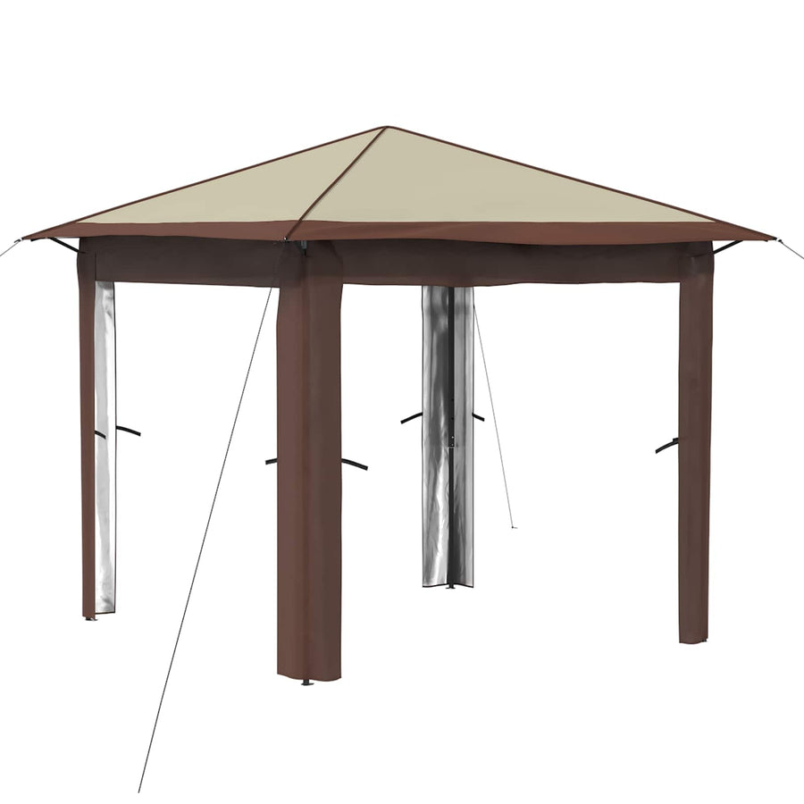 Gazebo zonder Zijwand 2,6 x 2,6 m Crème en bruin