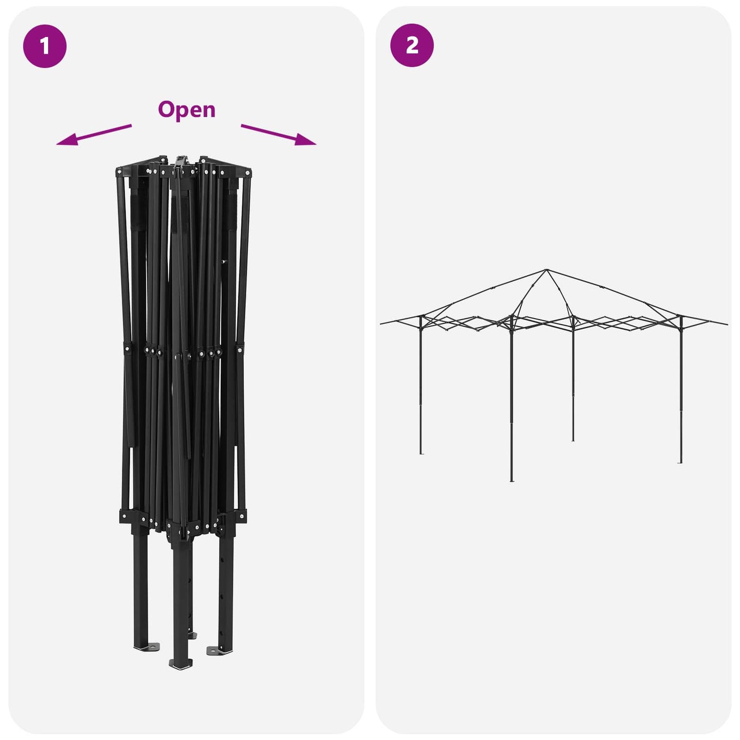 Gazebo zonder Zijwand 2,6 x 2,6 m Beige en Bruin