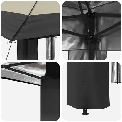 Gazebo zonder Zijwand 2,6 x 2,6 m Crème en Antraciet