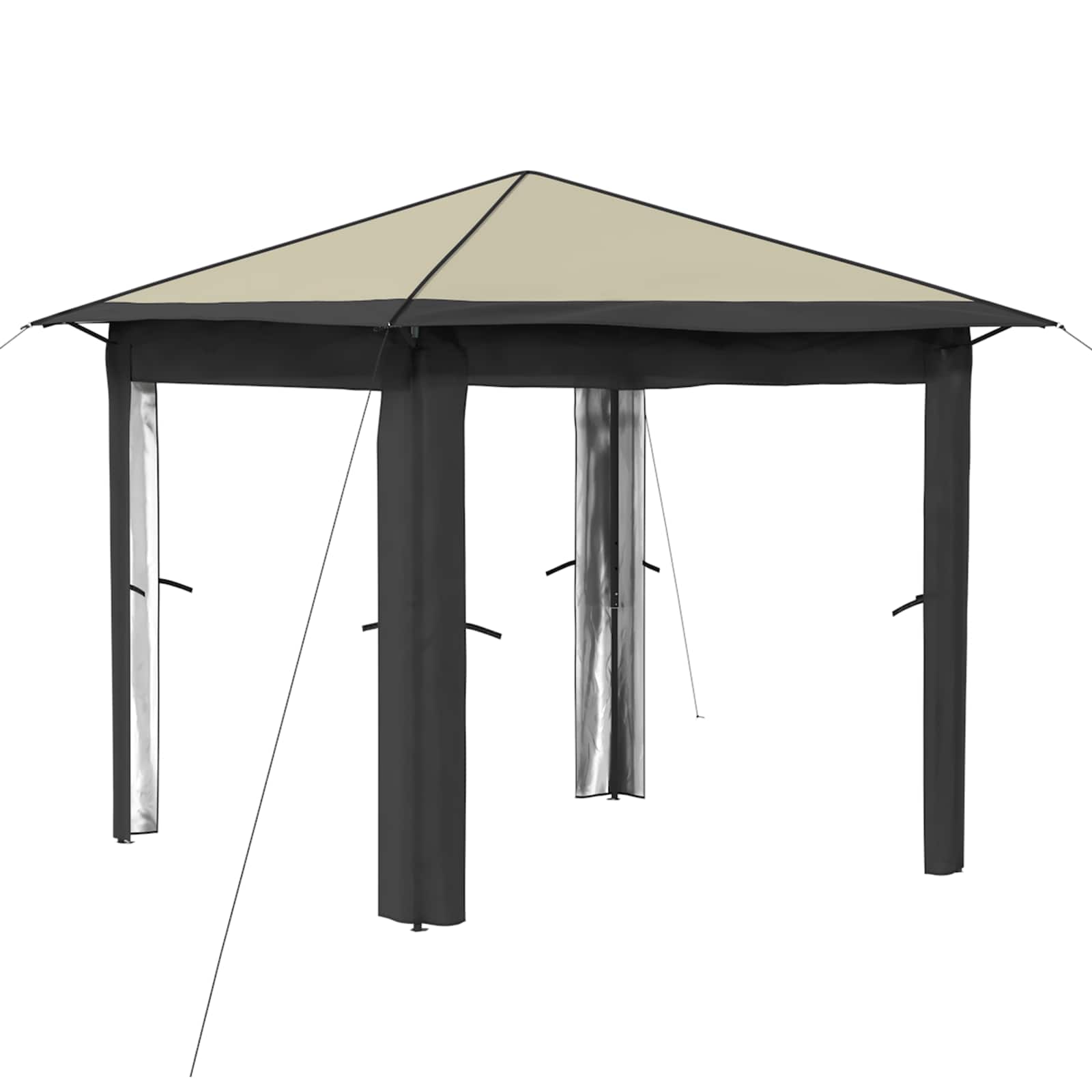 Gazebo zonder Zijwand 2,6 x 2,6 m Crème en Antraciet