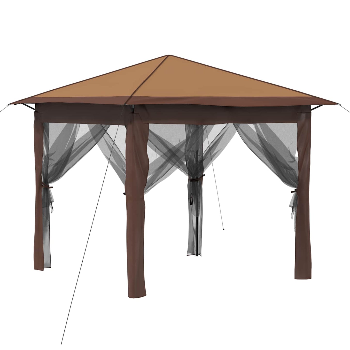 Gazebo met 4 Zijwanden 2,6 x 2,6 m Beige en Bruin