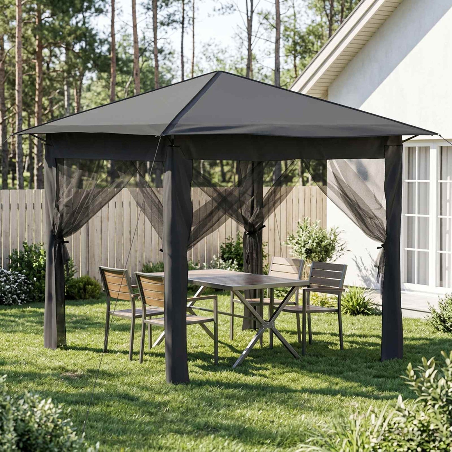 Gazebo met 4 Zijwanden 2,6 x 2,6 m