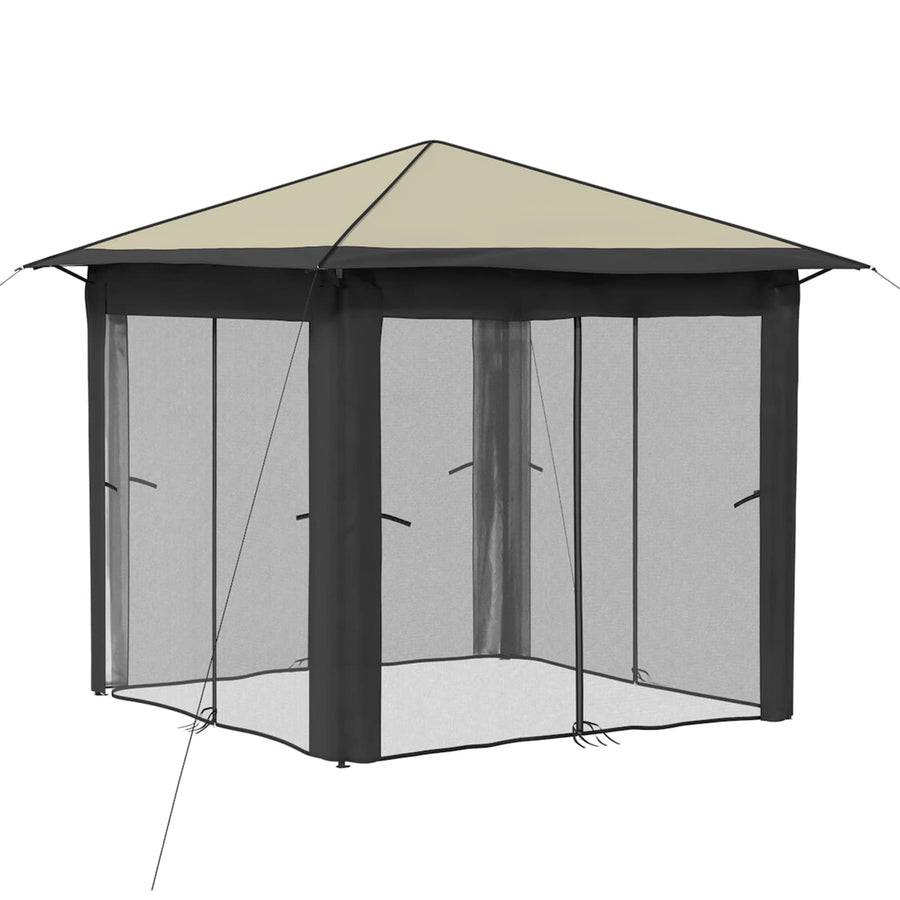 Gazebo met 4 Zijwanden 2,6 x 2,6 m Crème en Antraciet