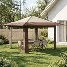 Gazebo 3x3m zonder zijwand crème bruin