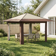 Gazebo 3x3m zonder zijwand crème bruin