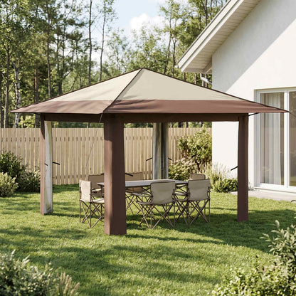 Gazebo zonder Zijwand Crème en bruin