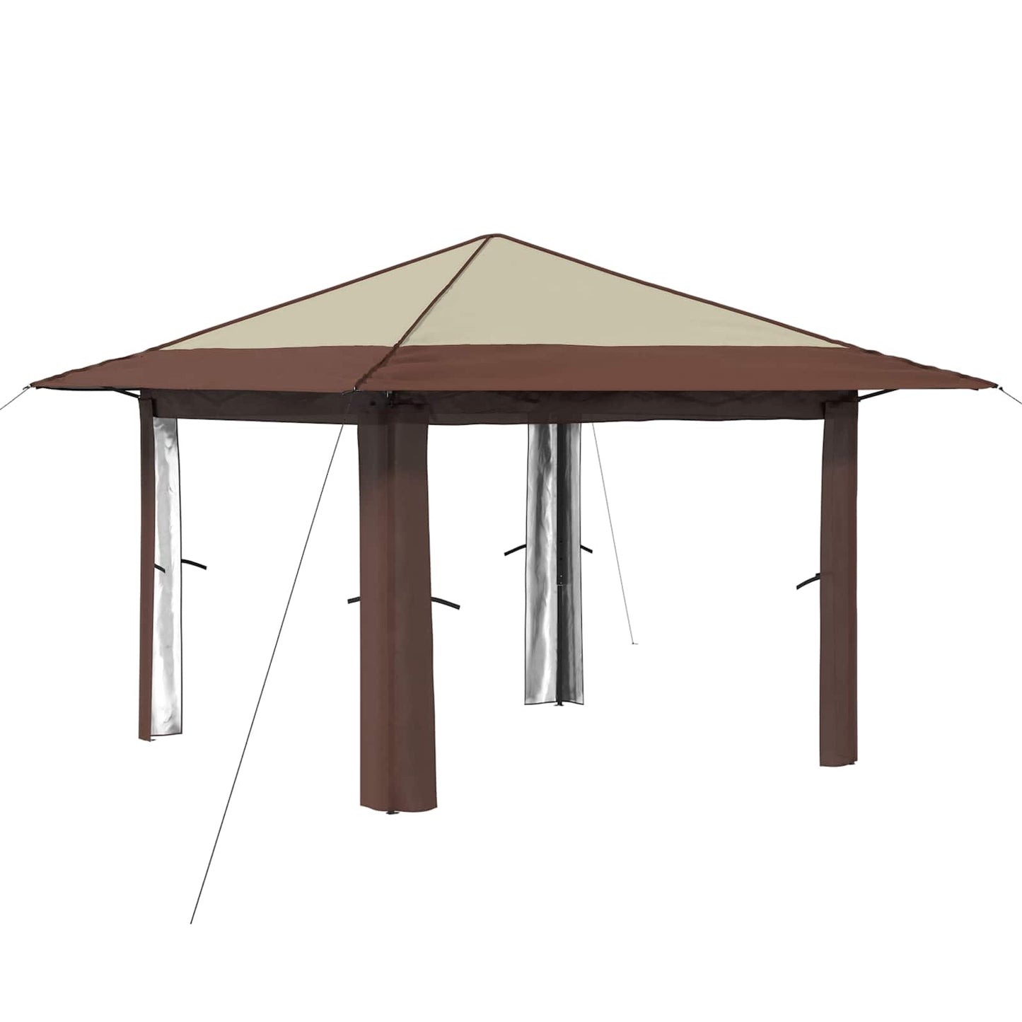 Gazebo zonder Zijwand Crème en bruin
