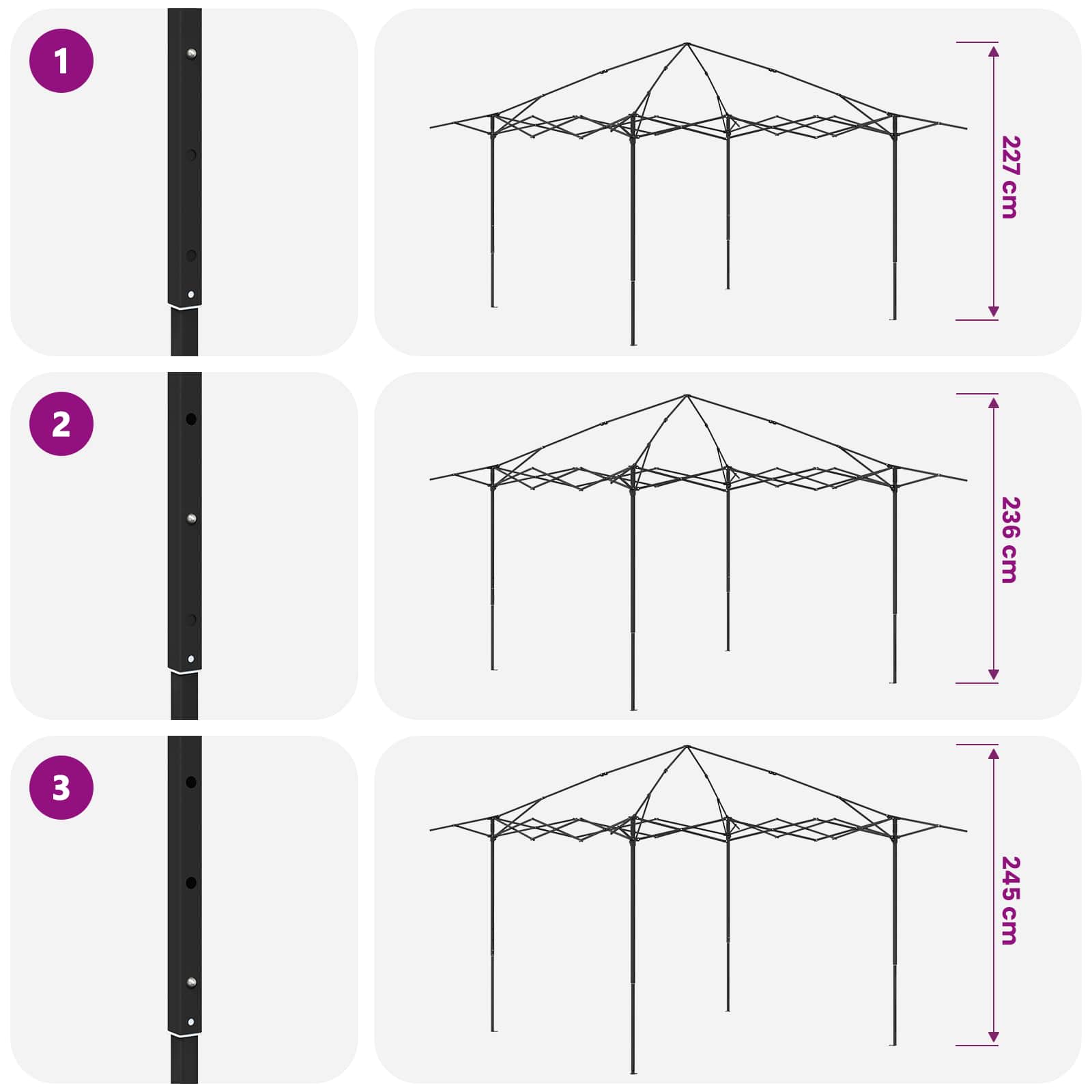 Gazebo zonder Zijwand Crème en bruin
