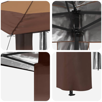 Gazebo zonder Zijwand Beige en Bruin