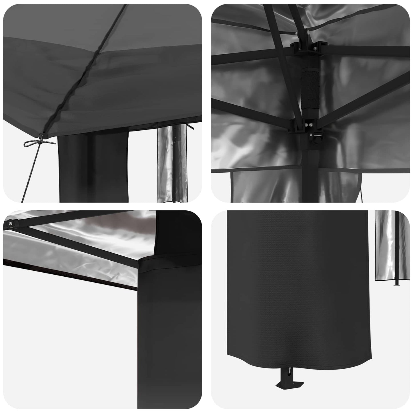 Gazebo zonder Zijwand Lichtgrijs en antracietkleurig