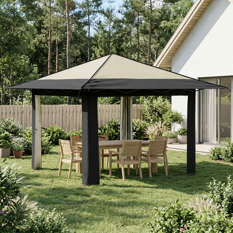 Gazebo zonder Zijwand 3,3 x 3,3 m Crème en Antraciet