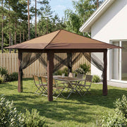 Partytent 3,3 x 3,3 m beige bruin