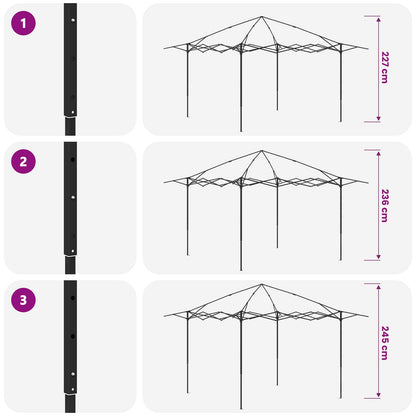 Gazebo met 4 Zijwanden 3,3 x 3,3 m Beige en Bruin