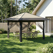 Gazebo 3,3 x 3,3 m crème antraciet