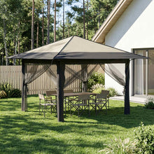 Gazebo met 4 Zijwanden 3,3 x 3,3 m Crème en Antraciet