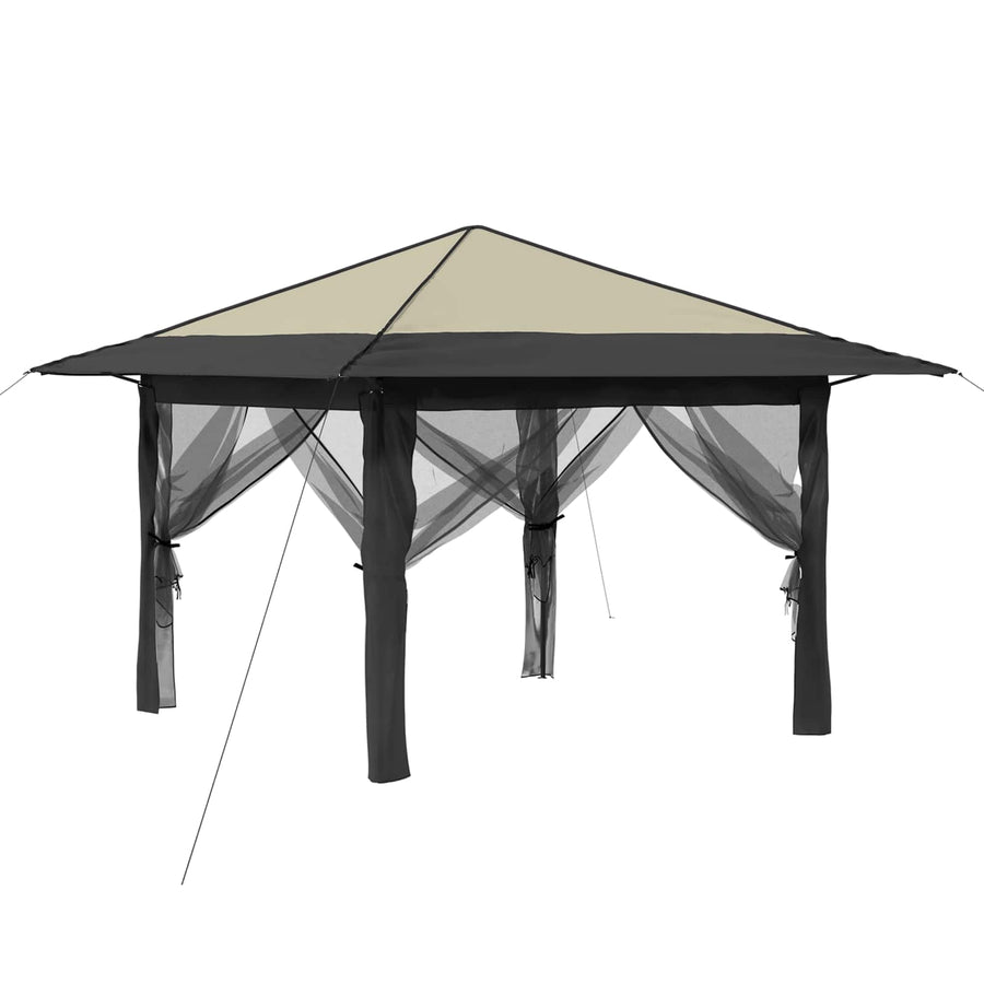 Gazebo met 4 Zijwanden 3,3 x 3,3 m Crème en Antraciet