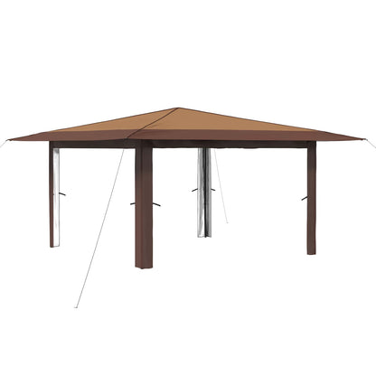Paviljoen zonder Zijwand 4 x 4 m Beige en Bruin