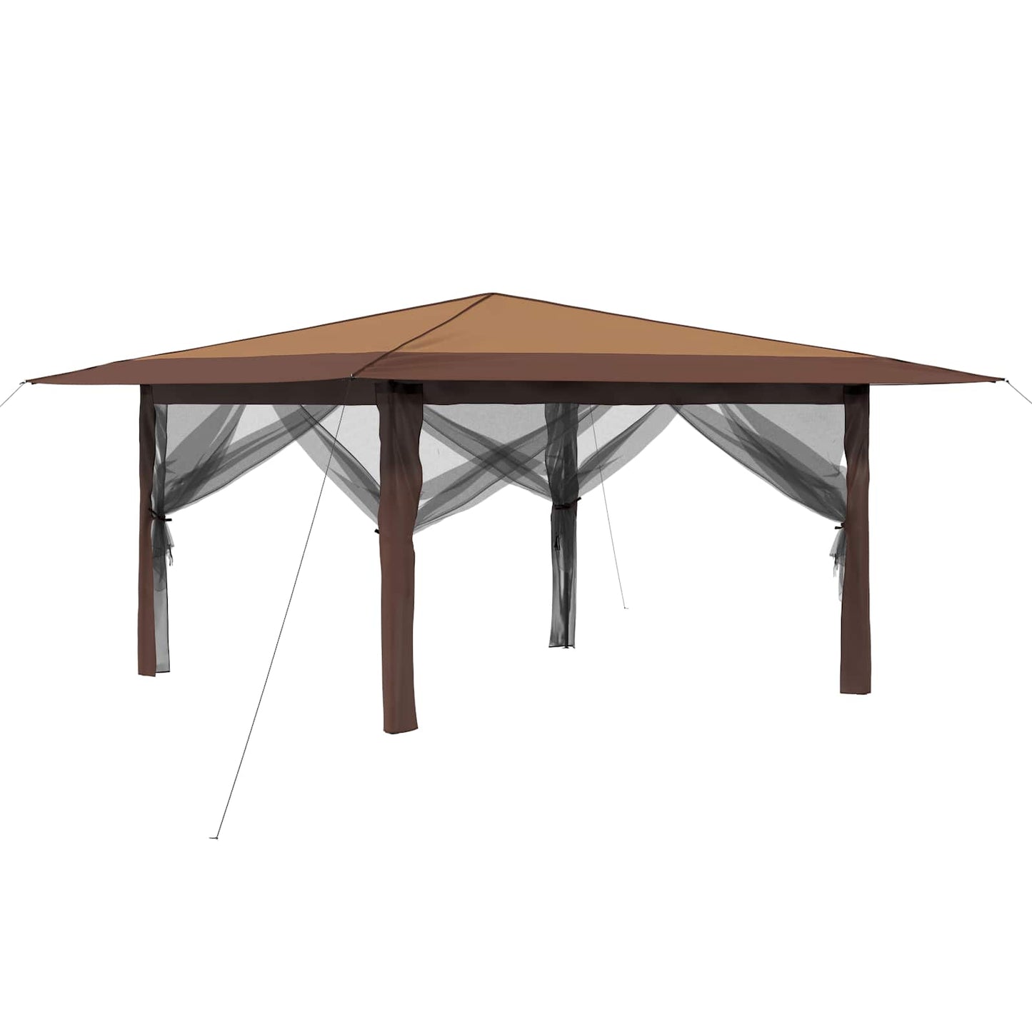 Paviljoen met 4 Zijwanden 4 x 4 m Beige en Bruin