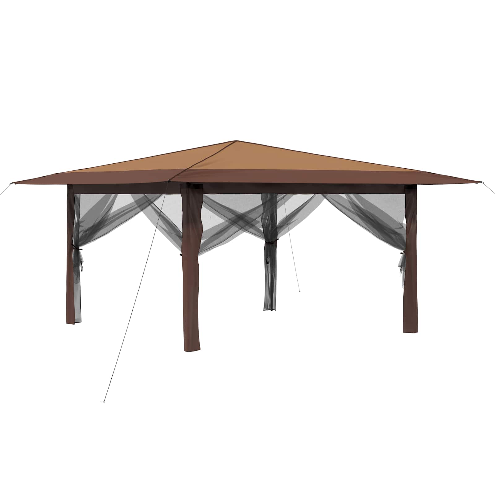 Paviljoen met 4 Zijwanden 4 x 4 m Beige en Bruin