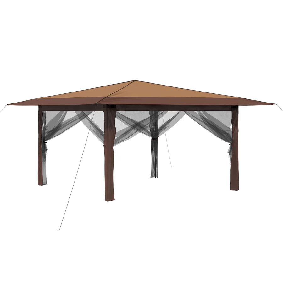 Paviljoen met 4 Zijwanden 4 x 4 m Beige en Bruin