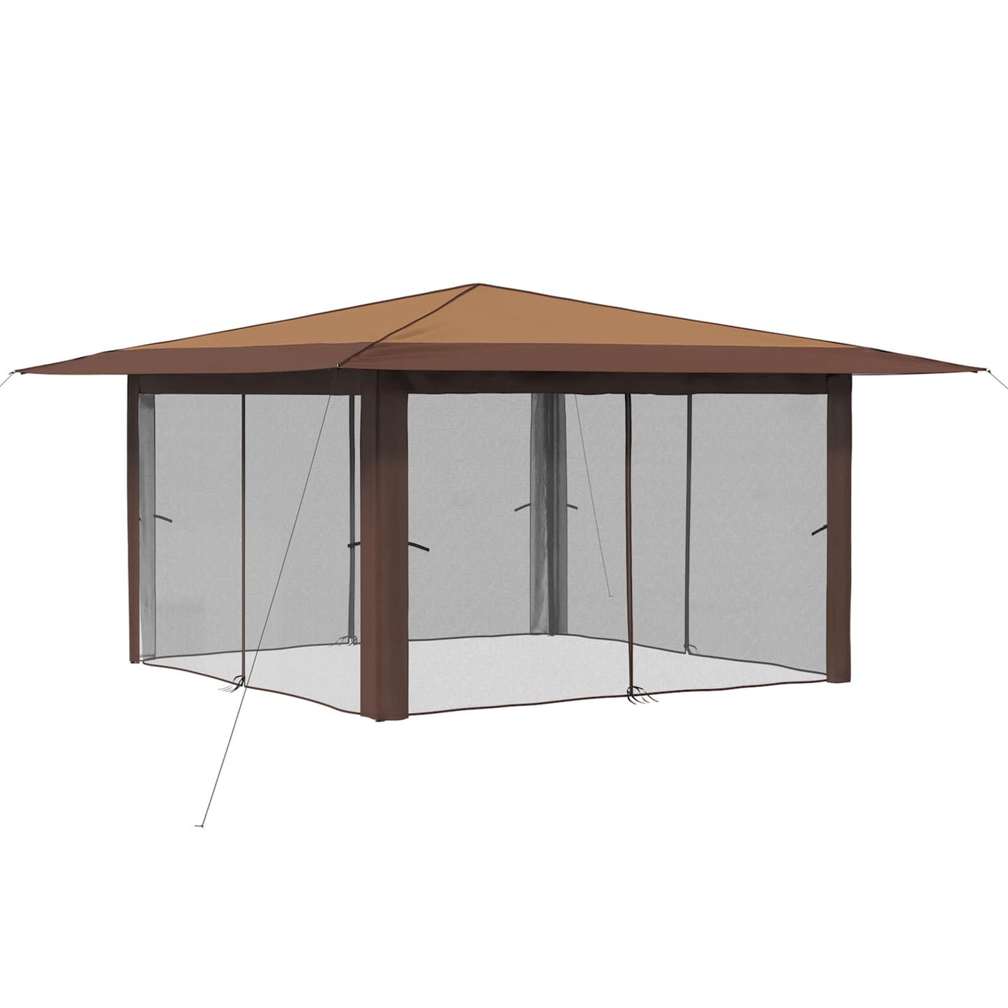 Paviljoen met 4 Zijwanden 4 x 4 m Beige en Bruin