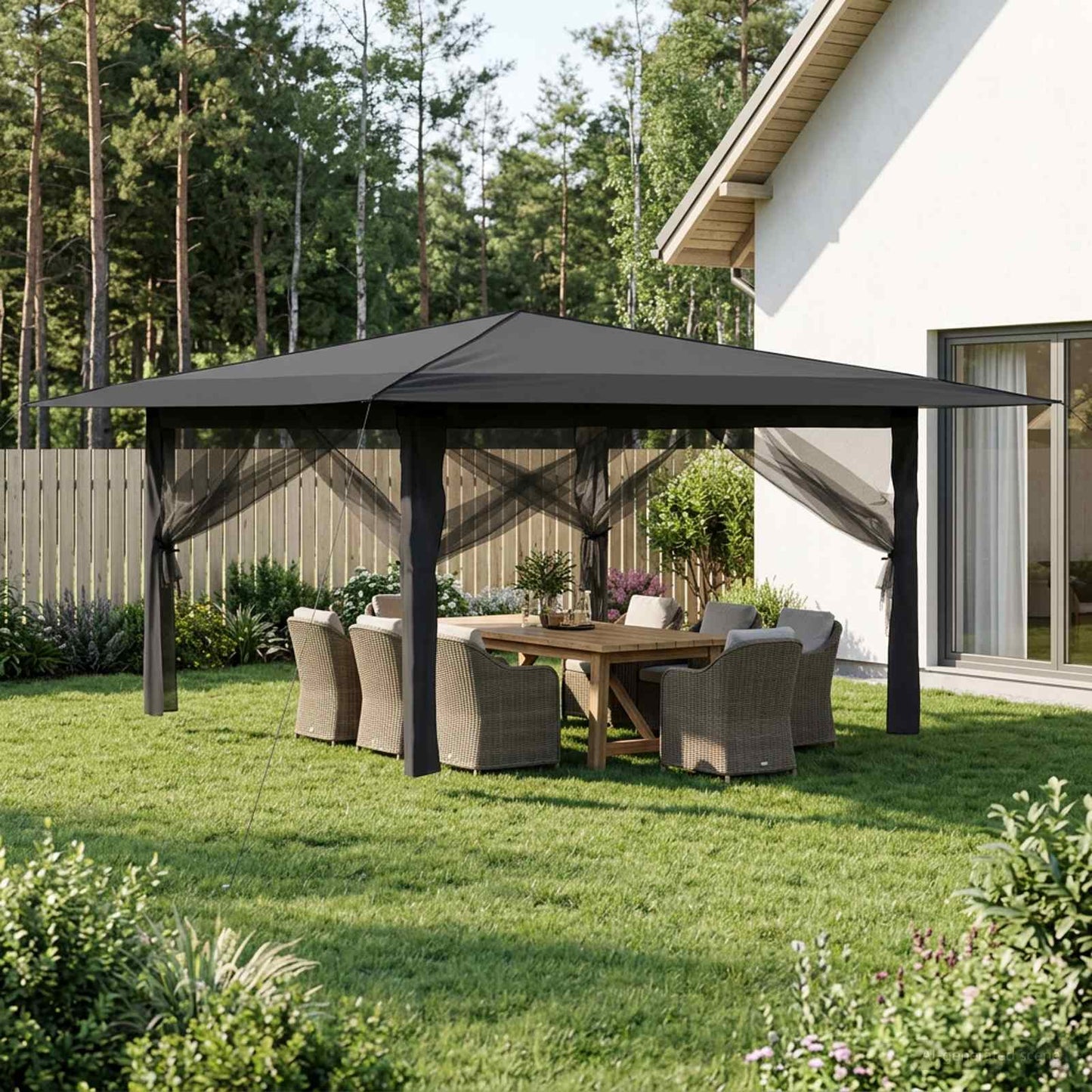 Paviljoen met 4 Zijwanden 4 x 4 m