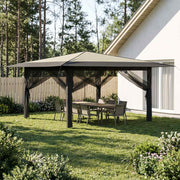 Partytent 4x4 m Crème Antraciet met 4 zijwanden