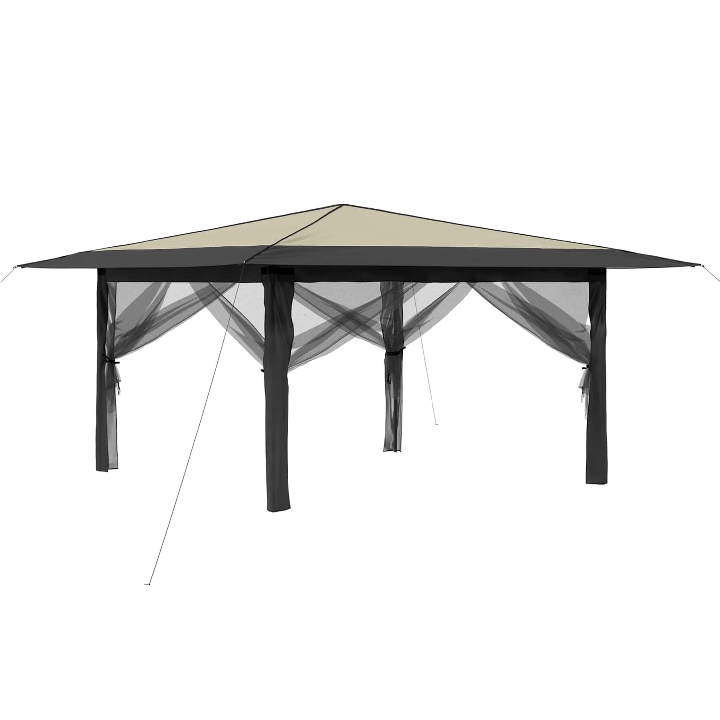 Paviljoen met 4 Zijwanden 4 x 4 m Crème en Antraciet