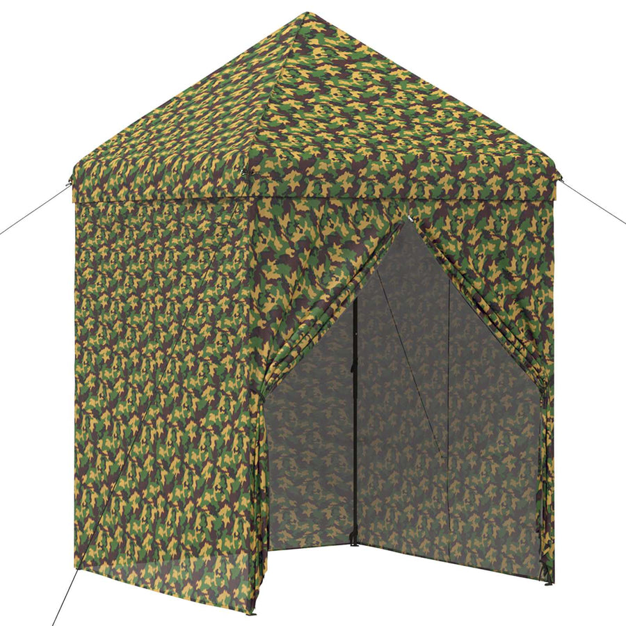 Tent met 4 Zijwanden 2 x 2 m Leger Camouflage