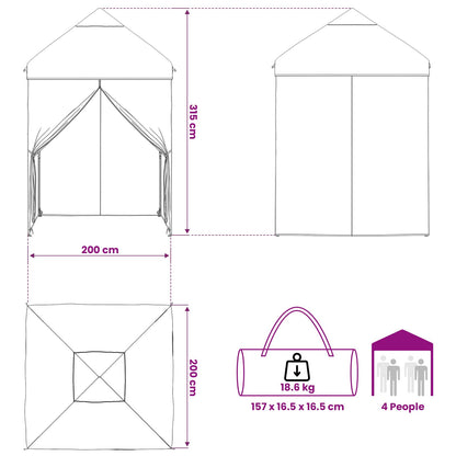 Tent met 4 Zijwanden 2 x 2 m Leger Camouflage