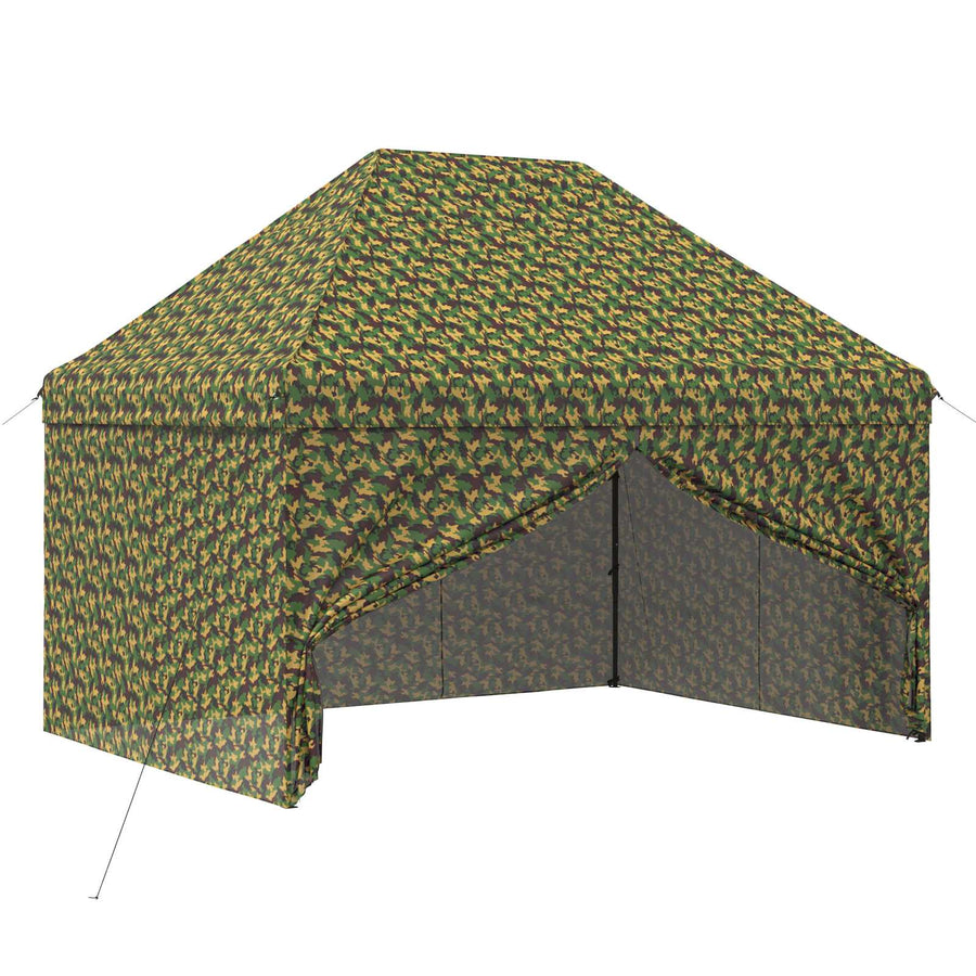 Tent met 4 Zijwanden 2,95 x 4,1 m Leger Camouflage
