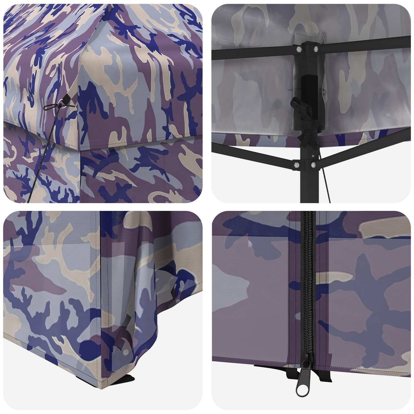 Pop-up Gazebo met 4 Zijwanden 2 x 2 m Blauw Camouflage