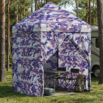 Pop-up Gazebo met 4 Zijwanden 2,9 x 2,9 m Blauw Camouflage