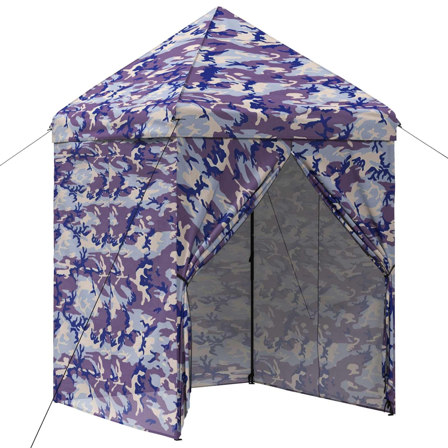 Pop-up Gazebo met 4 Zijwanden 2,9 x 2,9 m Blauw Camouflage