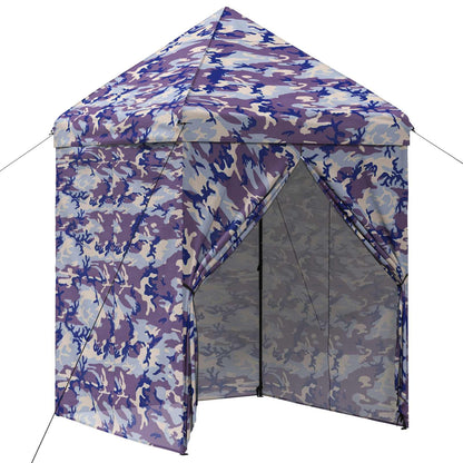 Pop-up Gazebo met 4 Zijwanden 2,9 x 2,9 m Blauw Camouflage