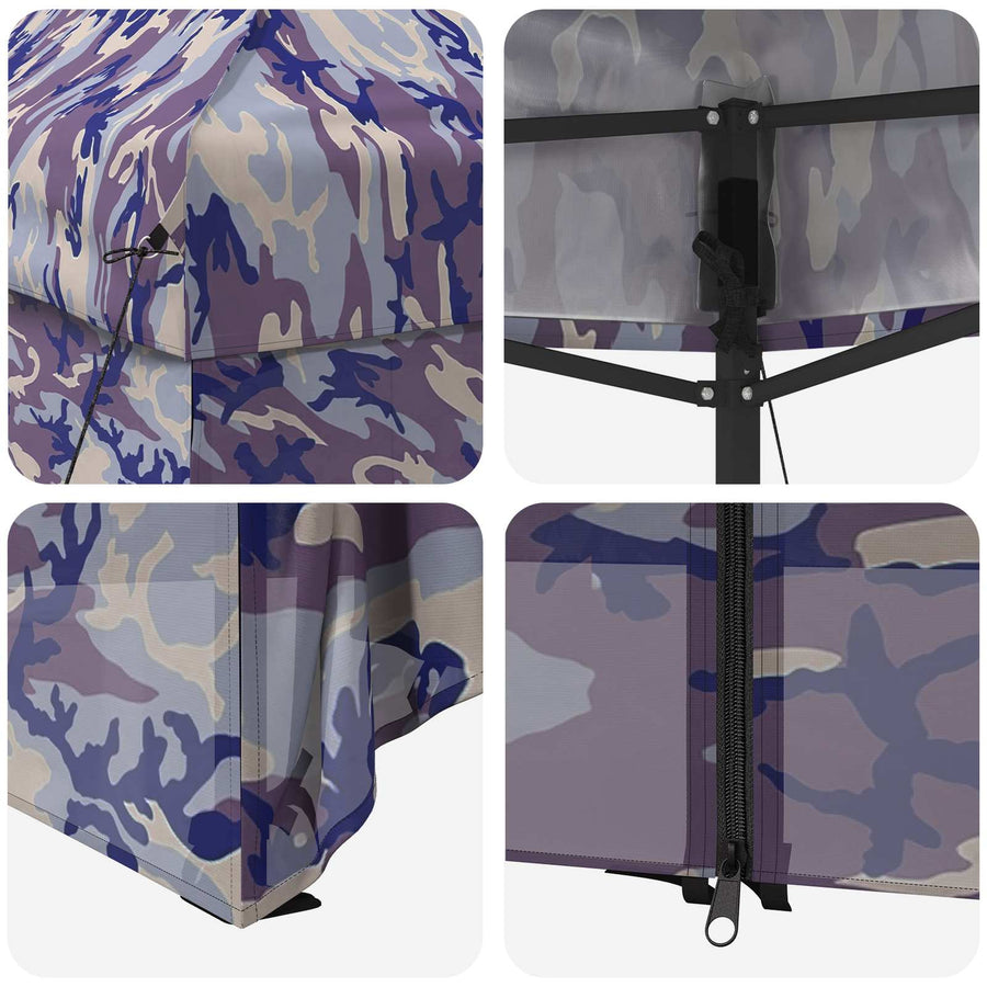 Pop-up Gazebo met 4 Zijwanden 2,95 x 4,1 m Blauw Camouflage