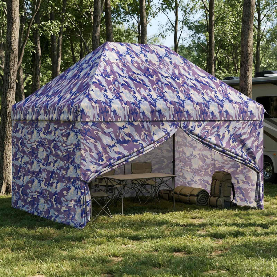 Pop-up Gazebo met 4 Zijwanden 2,95 x 4,1 m Blauw Camouflage