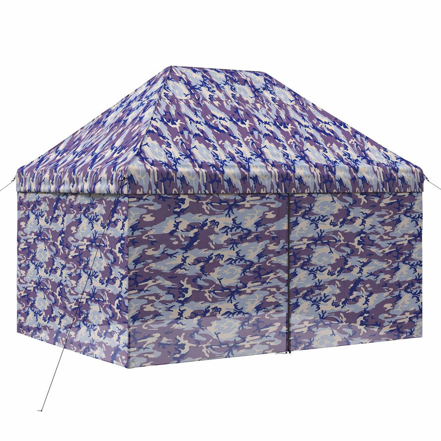 Pop-up Gazebo met 4 Zijwanden 2,95 x 4,1 m Blauw Camouflage