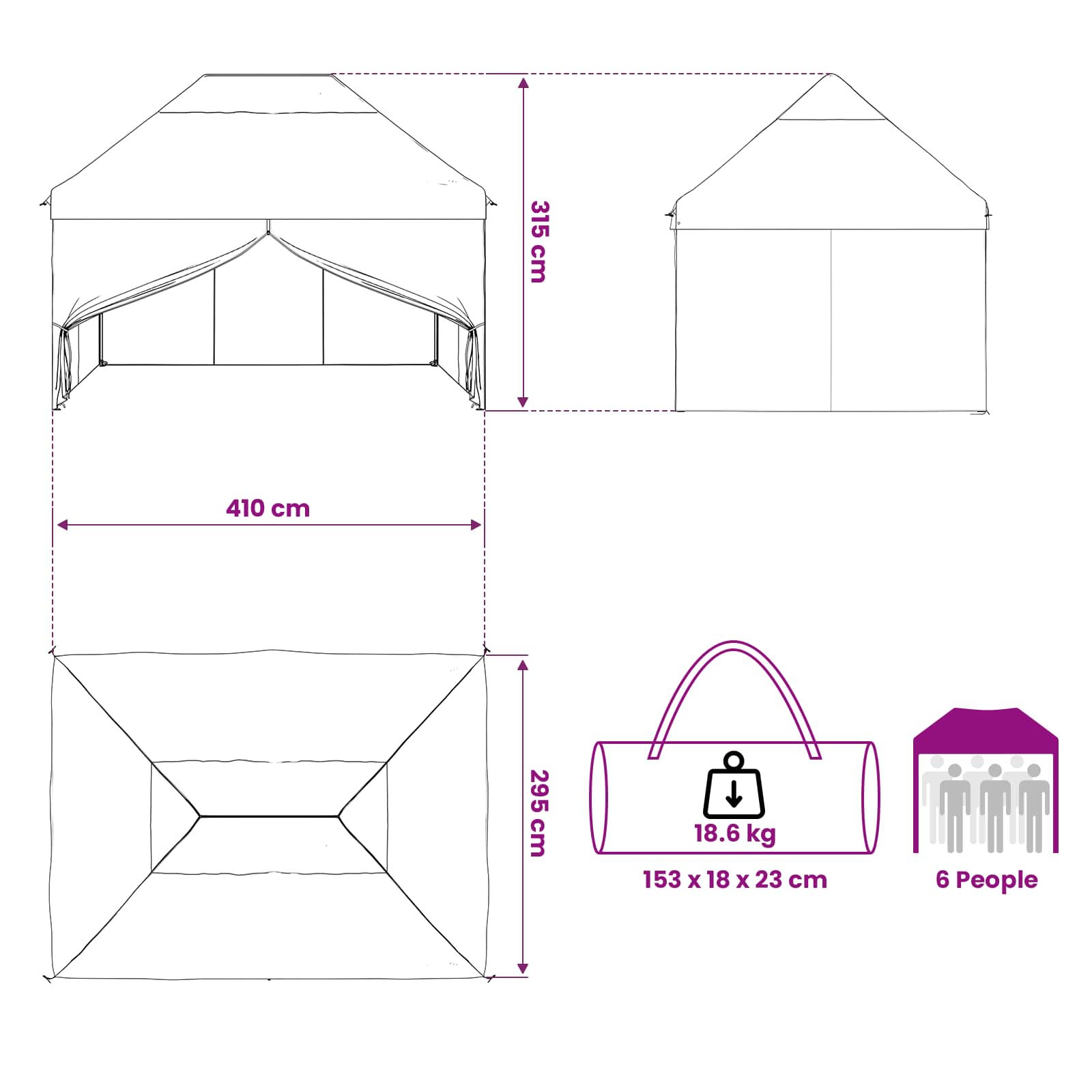 Pop-up Gazebo met 4 Zijwanden 2,95 x 4,1 m Blauw Camouflage