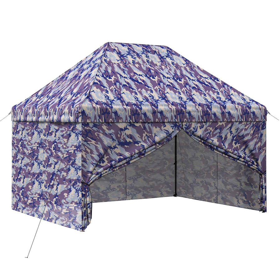 Pop-up Gazebo met 4 Zijwanden 2,9 x 4,3 m Blauw Camouflage