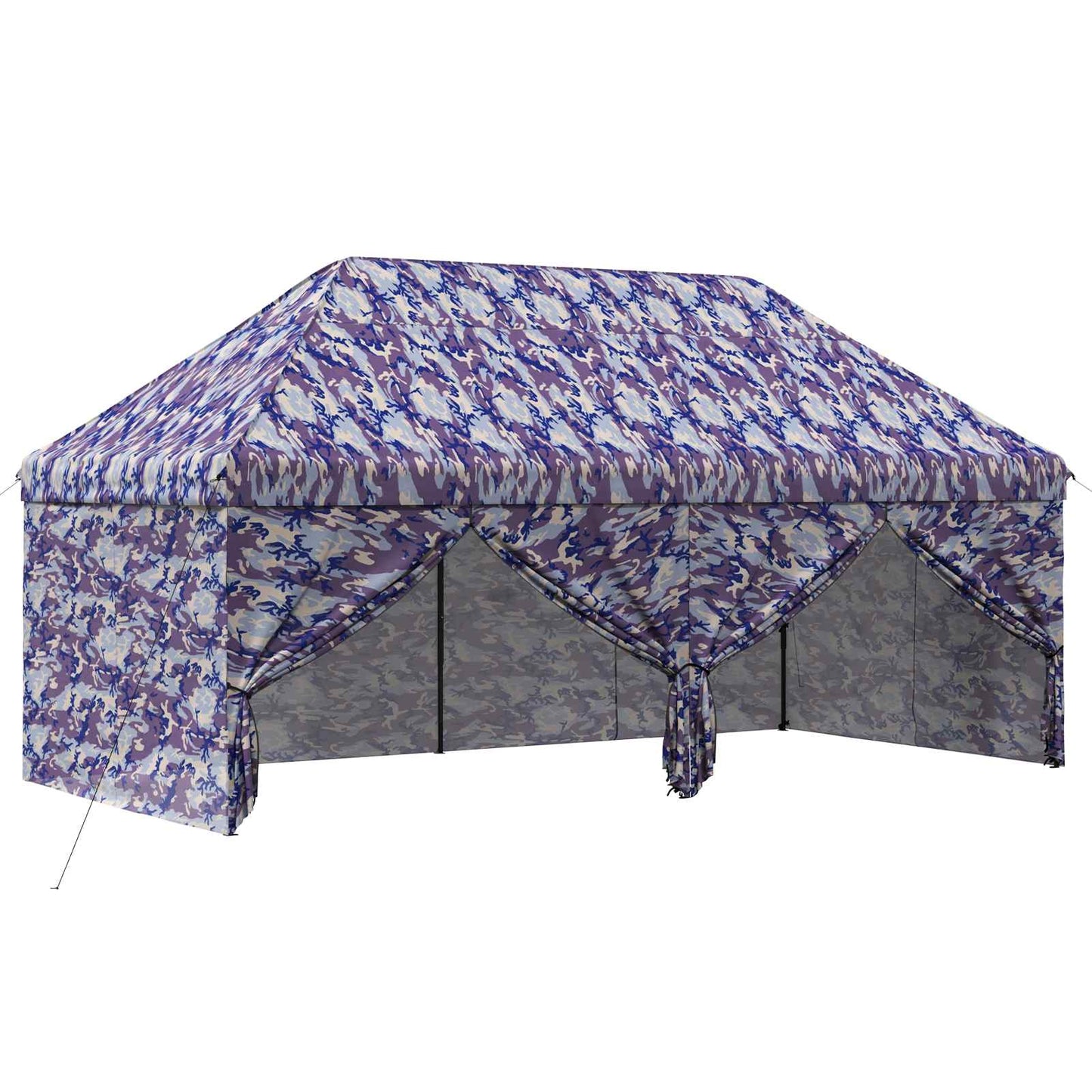 Pop-up Gazebo met 4 Zijwanden 3 x 6 m Blauw Camouflage