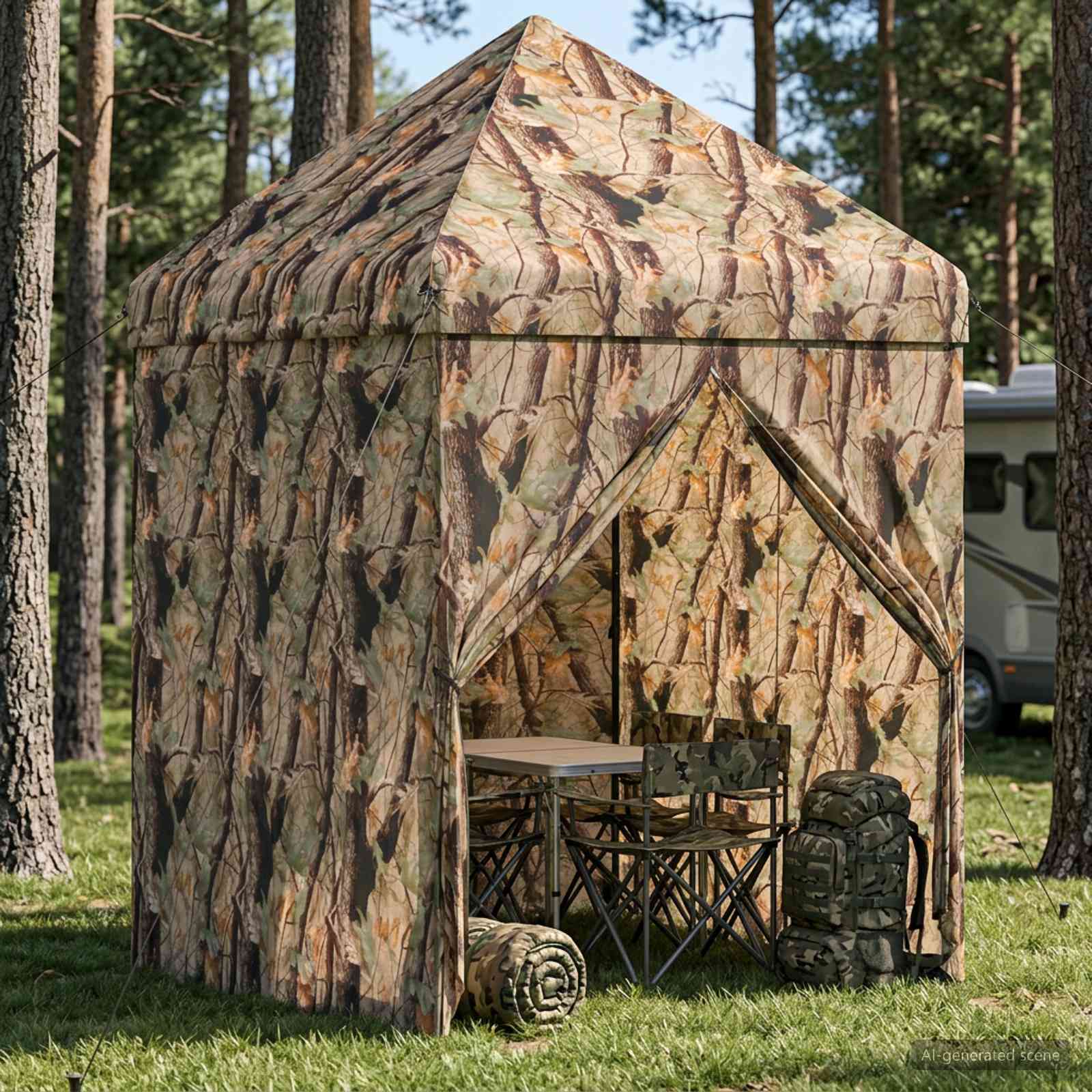 Pop-up Gazebo met 4 Zijwanden 2 x 2 m Bos Camouflage
