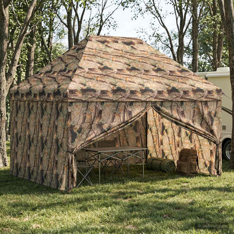 Pop-up Gazebo met 4 Zijwanden 3 x 4 m Bos Camouflage