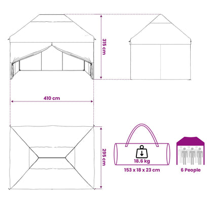 Pop-up Gazebo met 4 Zijwanden 3 x 4 m Bos Camouflage