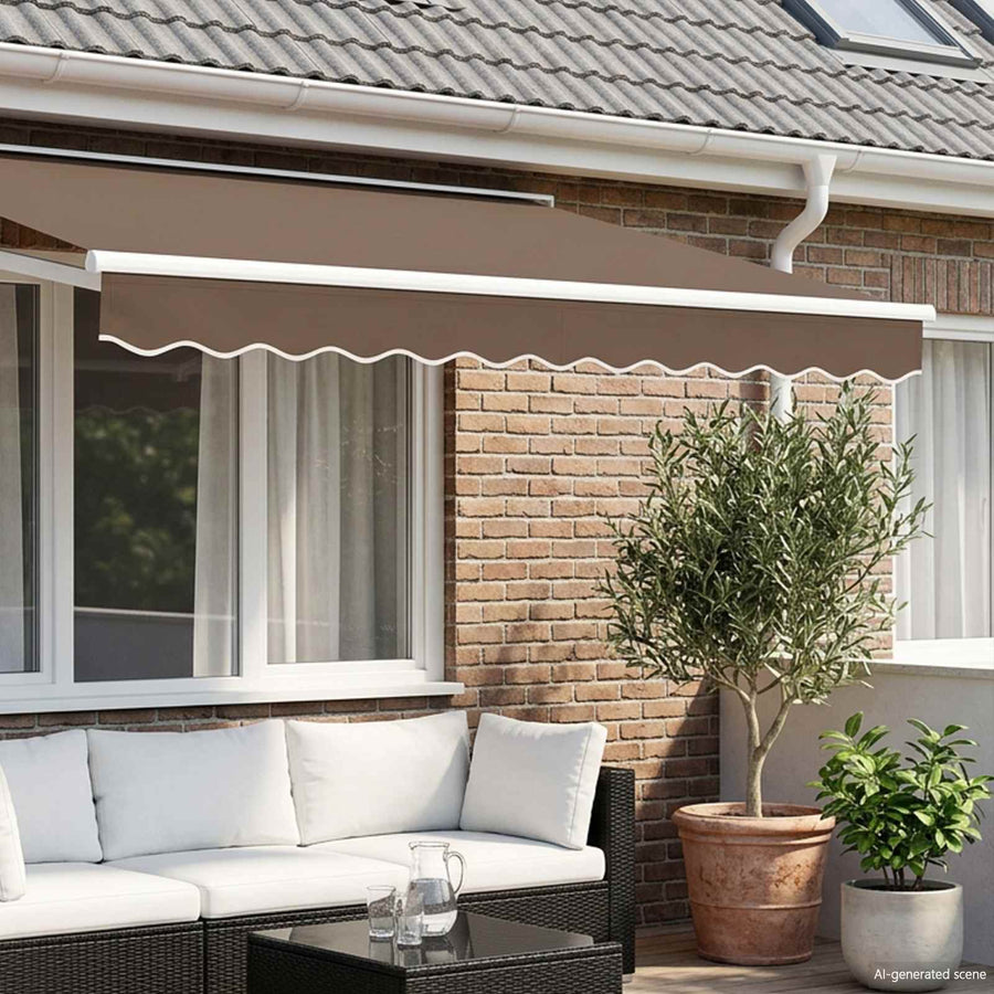 Vervangende markies volant Taupe 3 m Polyester