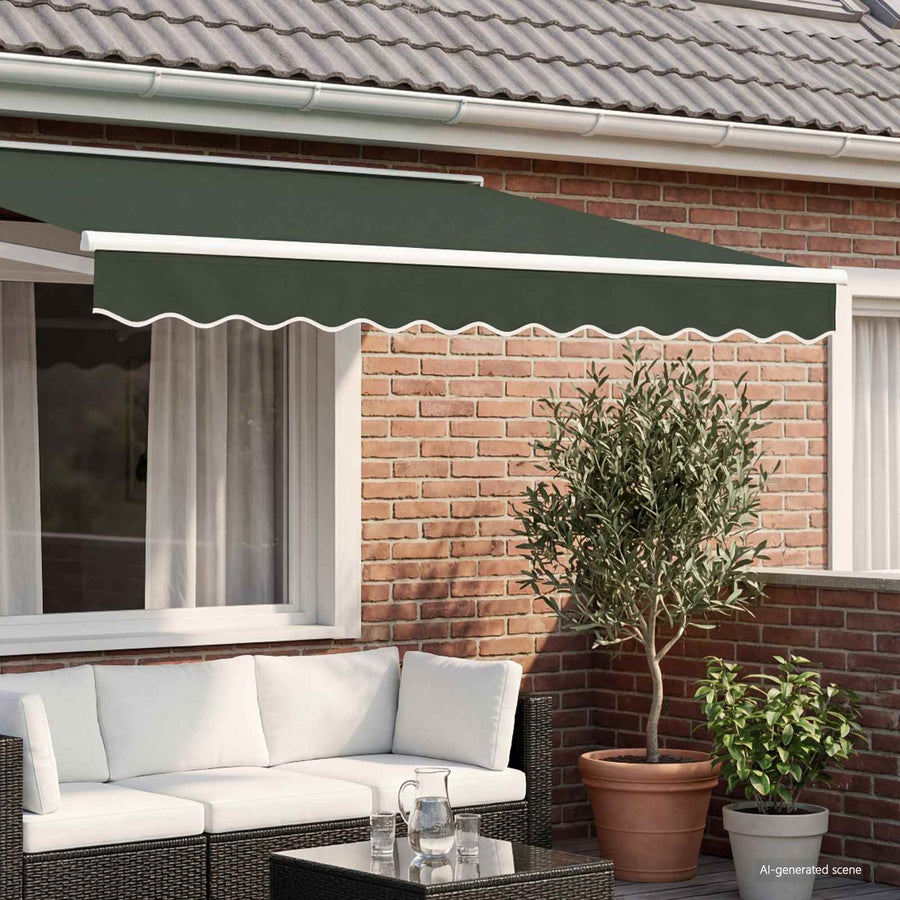 Vervangende markies volant Donkergroen 481 x 20 cm Polyester