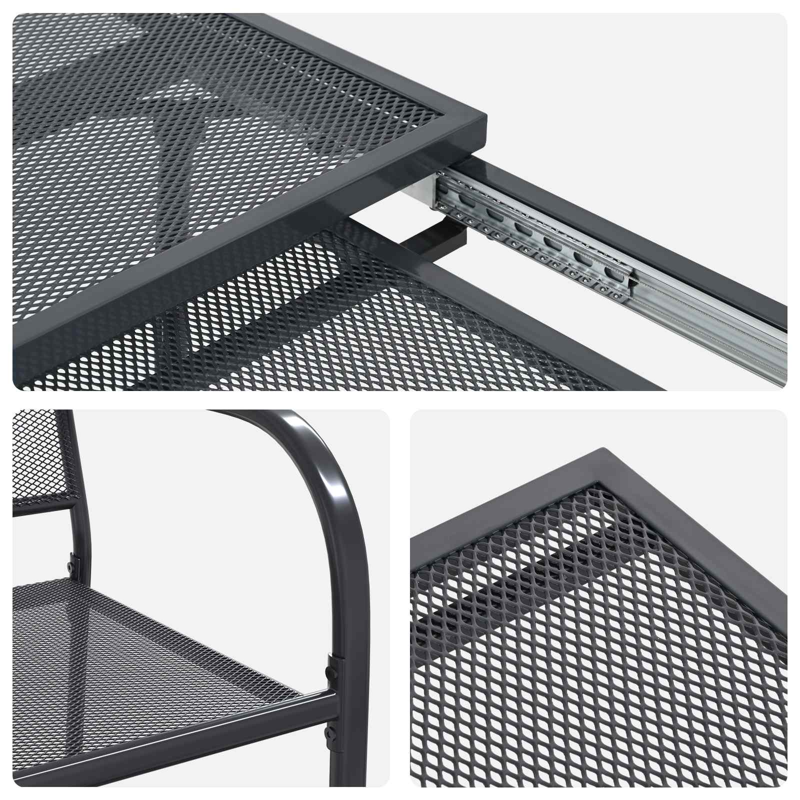 Tuin eettafelset 7 pcs Antracietkleurig 212 x 90 x 76 cm
